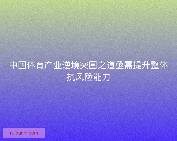 中国体育产业逆境突围之道亟需提升整体抗风险能力 中国体育产业逆境突围之道亟需提升整体抗风险能力