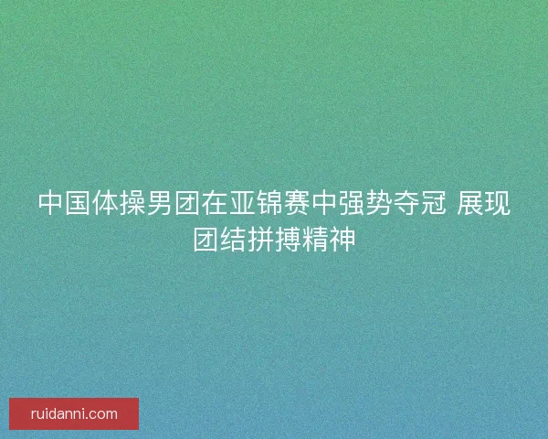 中国体操男团在亚锦赛中强势夺冠 展现团结拼搏精神